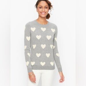 Talbots Cashmere Hearts Crewneck Sweater